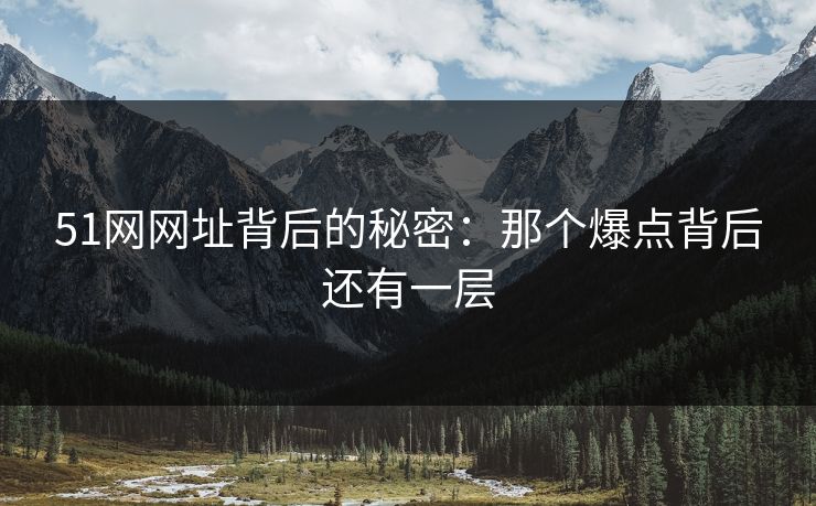 51网网址背后的秘密：那个爆点背后还有一层