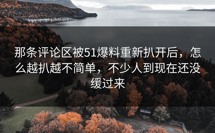 那条评论区被51爆料重新扒开后,怎么越扒越不简单,不少人到现在还没缓过来 那条评论区被51爆料重新扒开后,怎么越扒越不简单,不少人到现在还没缓过来