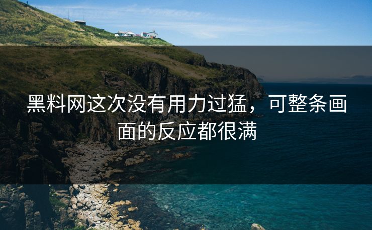 黑料网这次没有用力过猛，可整条画面的反应都很满