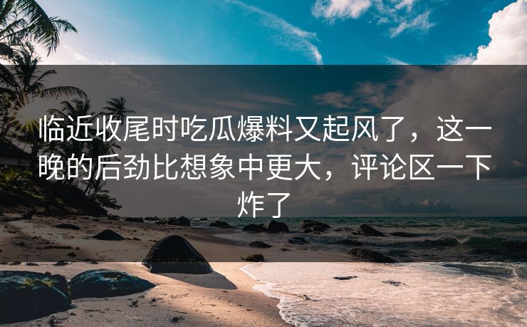 临近收尾时吃瓜爆料又起风了，这一晚的后劲比想象中更大，评论区一下炸了